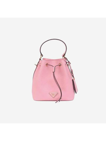 Saffiano Leather Bucket Bag Petal Pink - PRADA - BALAAN 1