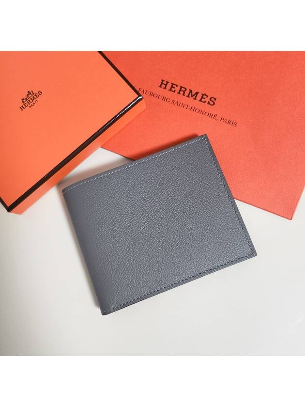 Citizen Twill Compact Wallet Evercolor Gris Meyer Bleu De France Bleu Saphir Grey - HERMES - BALAAN 9