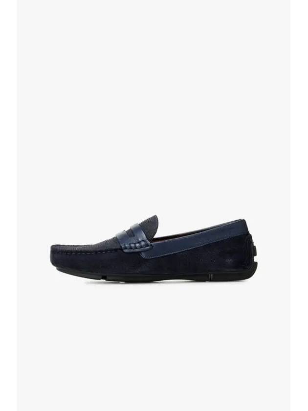 Men s Punching Suede Driving Loafers Navy - EMPORIO ARMANI - BALAAN 1