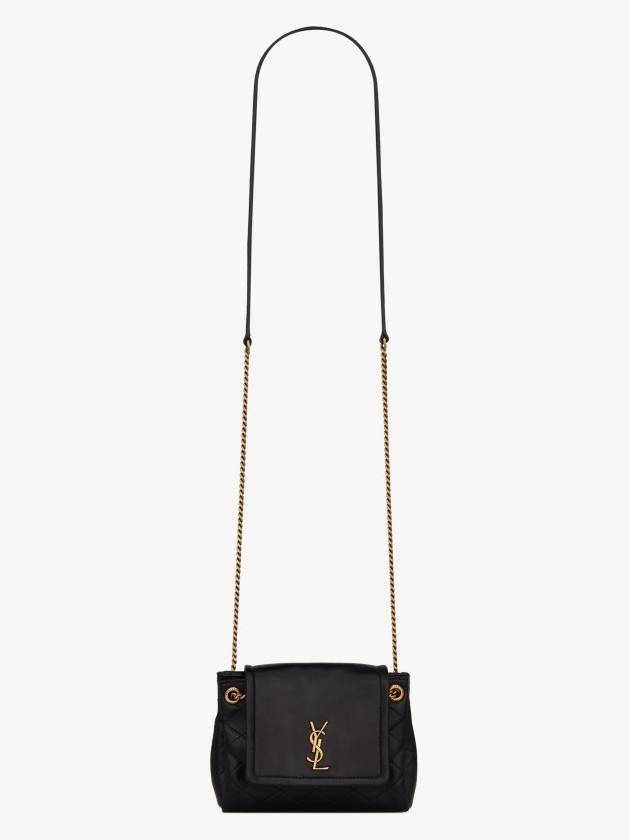 Nolita Lambskin Mini Bag Black - SAINT LAURENT - BALAAN 7