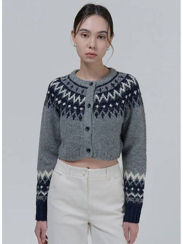 Wool Nordic Crop Cardigan - EGOEDIT - BALAAN 1