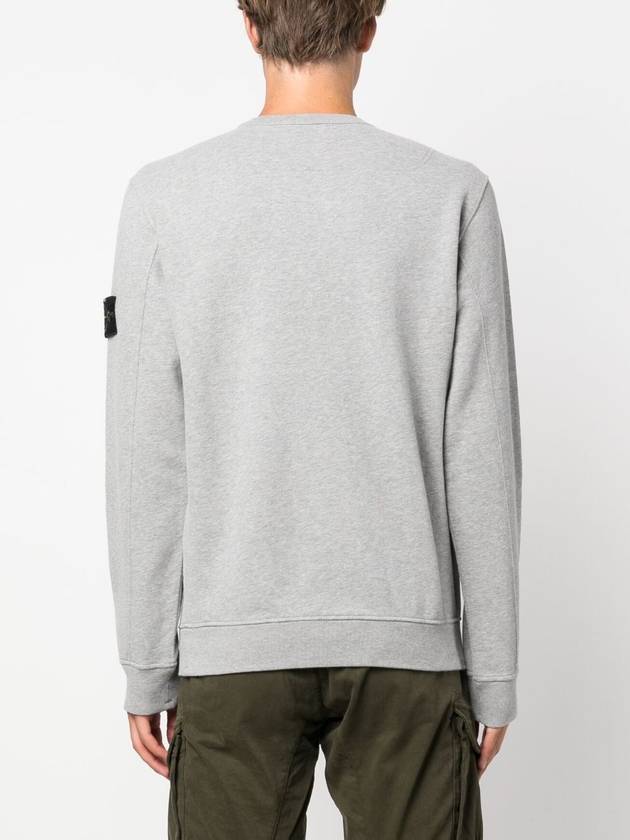 Brushed Cotton Fleece Garment Dyed Crewneck Sweatshirt Melange Grey - STONE ISLAND - BALAAN 4