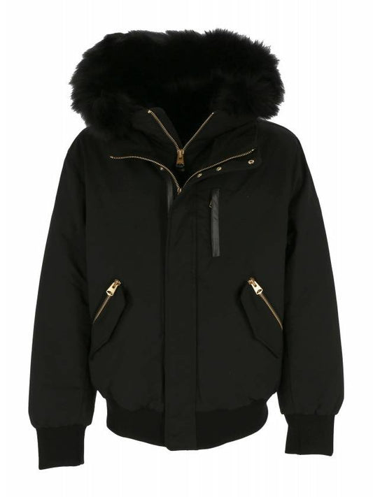 Dixon Nordic Tech Down Blue Fur Bomber Jacket Black Gold - MACKAGE - BALAAN 1