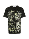 Camo Big Logo Short Sleeve T-Shirt Black - STONE ISLAND - BALAAN 1