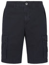 Men's Logo Patch Cargo Bermuda Shorts Blue - STONE ISLAND - BALAAN 2