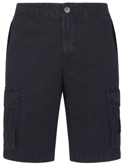 Men's Logo Patch Cargo Bermuda Shorts Blue - STONE ISLAND - BALAAN 2