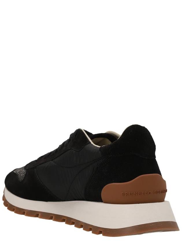 Suede Techno Fabric Runner Low Top Sneakers Black - BRUNELLO CUCINELLI - BALAAN 3