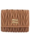 Matelasse Logo Nappa Leather Half Wallet Caramel - MIU MIU - BALAAN 2