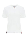 Center Back Stripe Classic Cotton Pique Relaxed Fit Short Sleeve T-Shirt White - THOM BROWNE - BALAAN 1