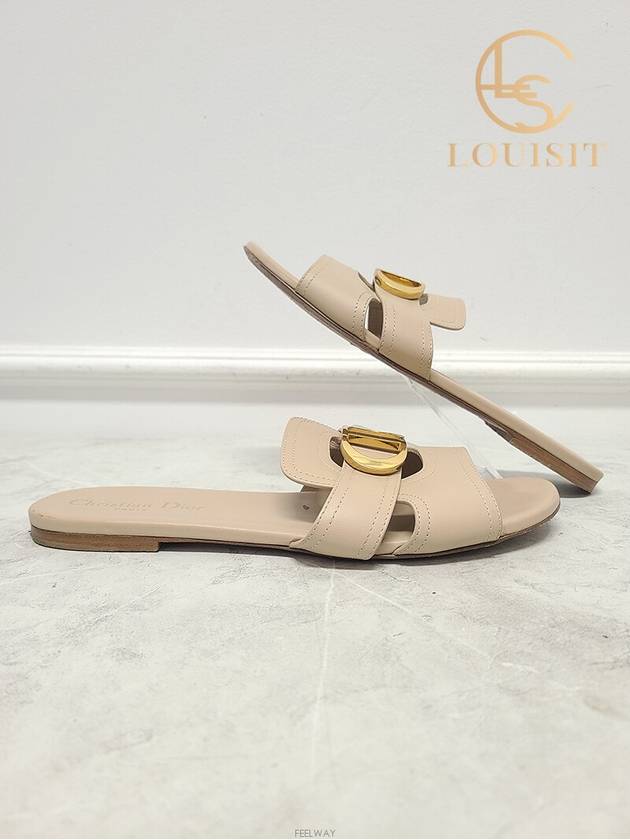 Used luxury goods Lewis It 38 5 Beige CD Logo Montaine 30 Slipper Mule - DIOR - BALAAN 4