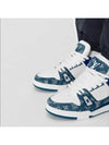 LV Trainer Denim Low Top Sneakers White Blue - LOUIS VUITTON - BALAAN 2