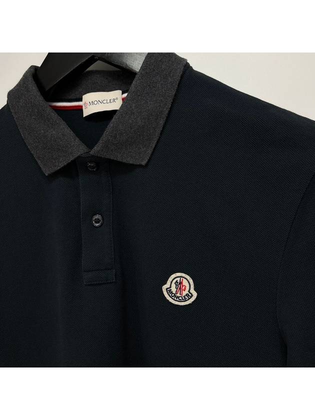 Logo long sleeve collar tie navy size S - MONCLER - BALAAN 5