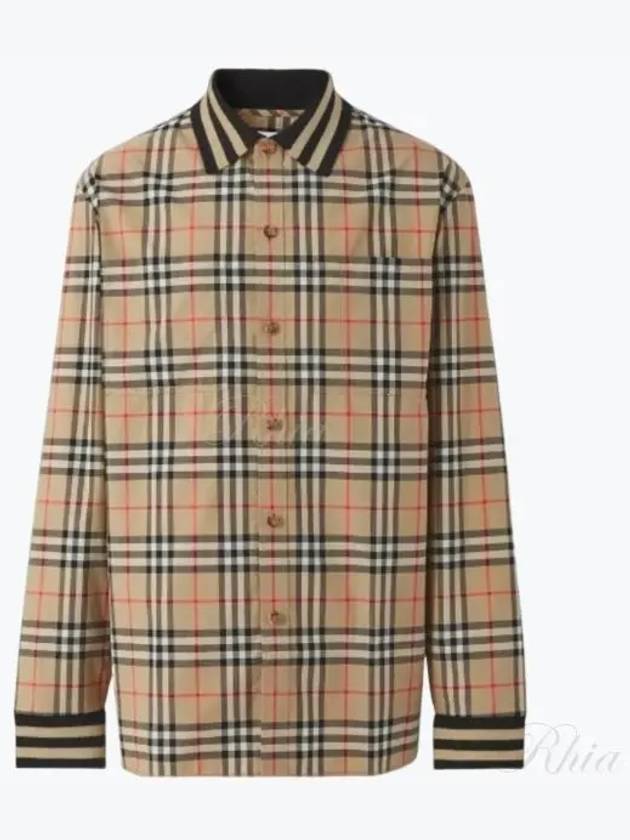 Vintage Check Cotton Poplin Long Sleeve Shirt Archives Beige - BURBERRY - BALAAN 2