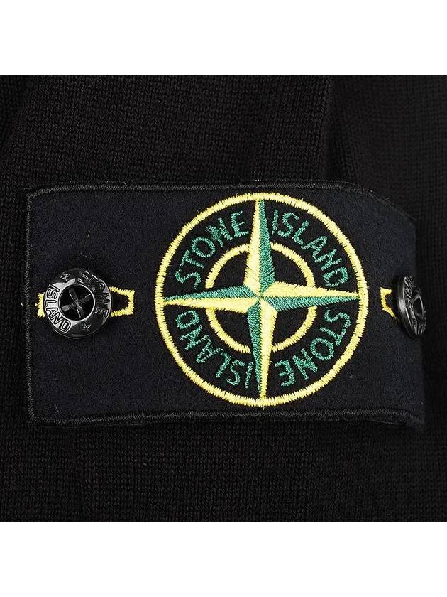 Logo Patch Knit Top Black - STONE ISLAND - BALAAN 5