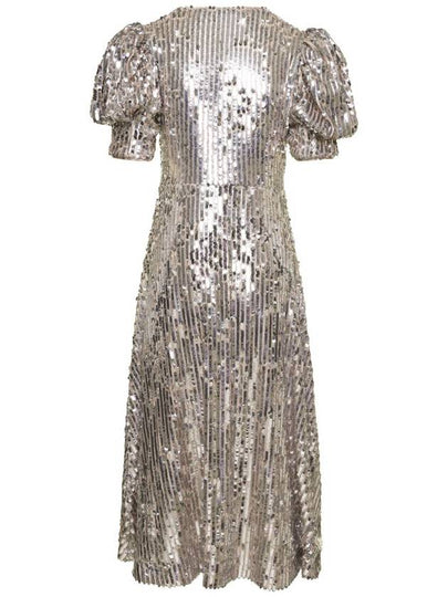 'Sierina' Silver-Tone Midi Dress With All-Over Sequins Woman Rotate - ROTATE - BALAAN 2