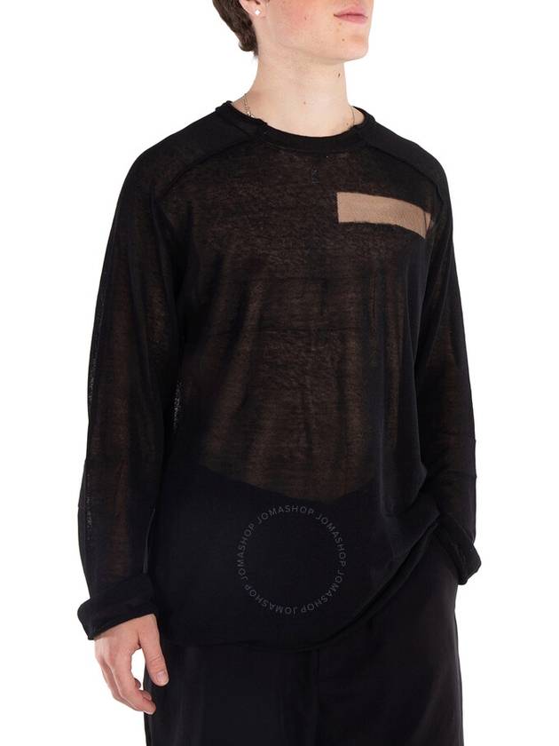 Yohji Yamamoto Sheer Round Neck Long Sleeve T-Shirt, Brand Size 3 (Large) - YOHJI YAMAMOTO - BALAAN 3