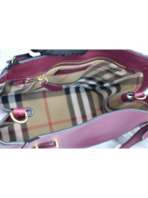 Grainy Leather Buckle Medium Tote Bag Purple - BURBERRY - BALAAN 6