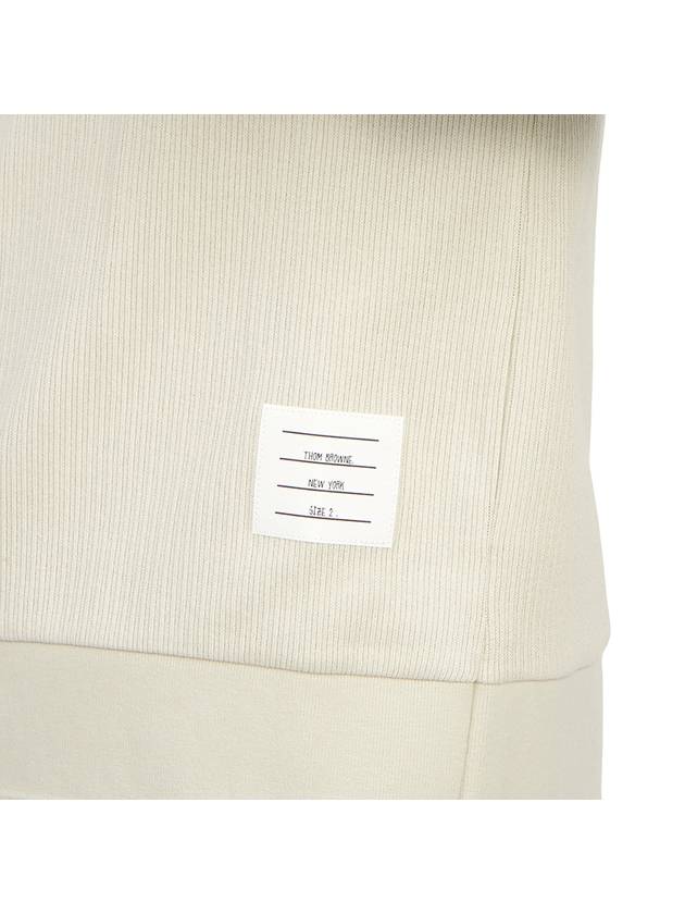 Thermal Rib Ottoman Stripe Turtleneck Natural - THOM BROWNE - BALAAN 9