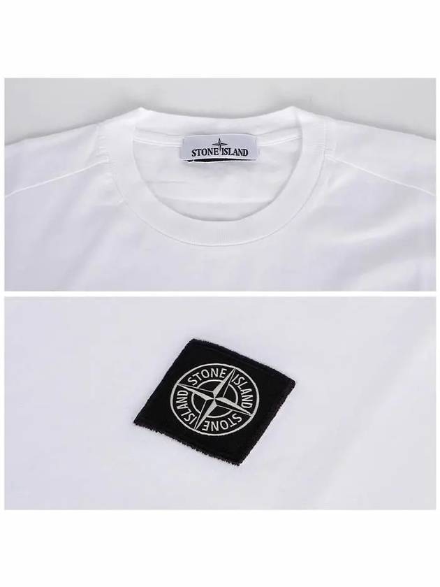 Logo Patch Short Sleeves T-Shirt White - STONE ISLAND - BALAAN 6