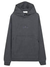 Cotton Fleece Embroidered Logo Hoodie Dark Grey Melange - STONE ISLAND - BALAAN 2