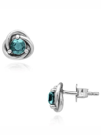 Eternity Circle Stud Earrings Blue Silver - PANDORA - BALAAN 2