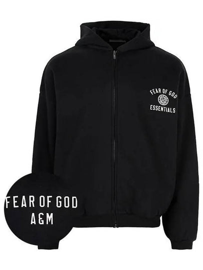 Logo Print Hooded Zip-Up Black - FEAR OF GOD - BALAAN 2