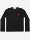 Red Heart Logo Long Sleeve T-Shirt Black - COMME DES GARCONS PLAY - BALAAN 2