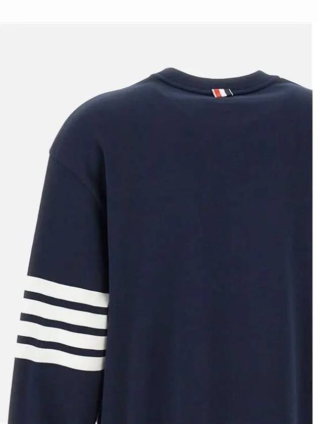 Engineered 4 Bar Medium Weight Jersey Oversized Long Sleeved T-Shirt Navy - THOM BROWNE - BALAAN 6