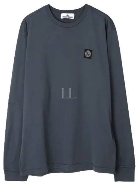 Cotton Jersey Slim Fit Long Sleeve T Shirt Lead Grey - STONE ISLAND - BALAAN 2