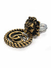 Double G Lion Head Earrings Gold - GUCCI - BALAAN 5