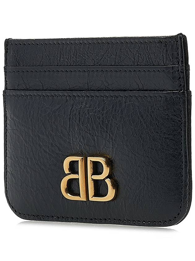 Embellished Logo Leather Card Wallet Black - BALENCIAGA - BALAAN 3