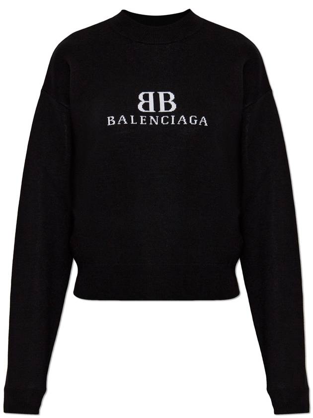 Balenciaga Sweater With Logo, Women's, Black - BALENCIAGA - BALAAN 1