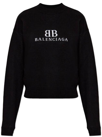 Balenciaga Sweater With Logo, Women's, Black - BALENCIAGA - BALAAN 1