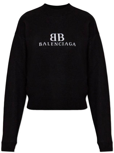 Balenciaga Sweater With Logo, Women's, Black - BALENCIAGA - BALAAN 1