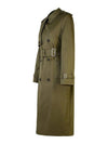 Double Breasted Long Cotton Blend Trench Coat Military - BURBERRY - BALAAN 4