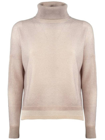 Base Antique Pink Extra Fine Merino Wool Turtleneck Sweater - BASE MILANO - BALAAN 1