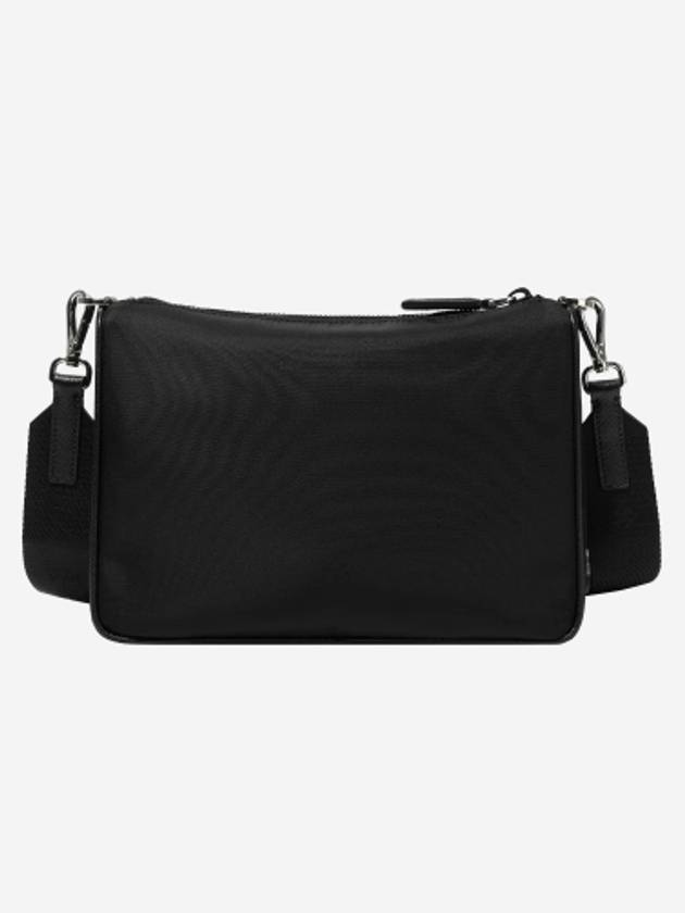 Triangle Logo Re-Nylon Saffiano Leather Shoulder Bag Black - PRADA - BALAAN 3