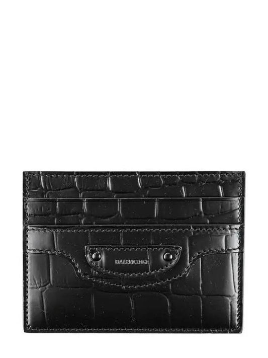 Neo Classic Crocodile Effect Card Wallet Black - BALENCIAGA - BALAAN 2