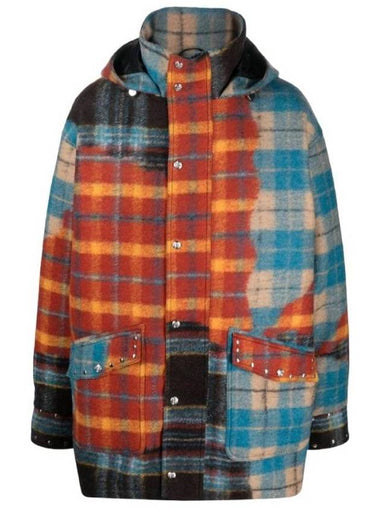 Bluemarble Studded Studded Tartan Wool Parka, Size Medium - BLUEMARBLE - BALAAN 1