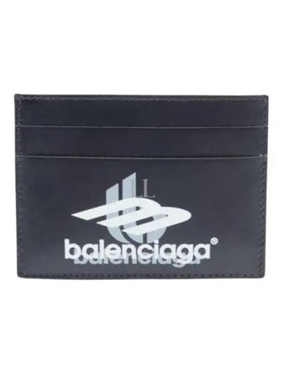 Logo Print Leather Card Wallet Black - BALENCIAGA - BALAAN 2