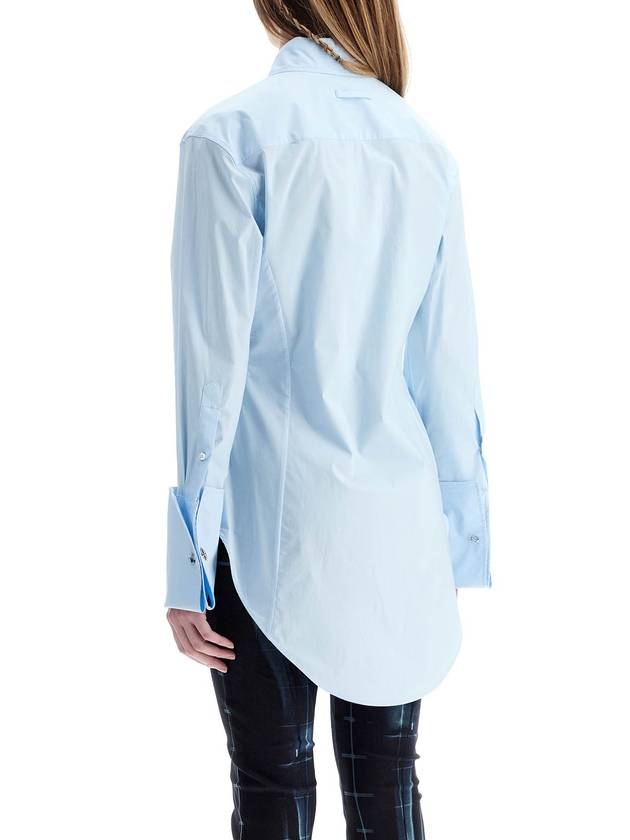 light blue cotton shirt with underboob print - JEAN PAUL GAULTIER - BALAAN 3