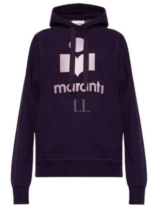 Mansel Big Logo Print Hoodie Dark Plum - ISABEL MARANT - BALAAN 2