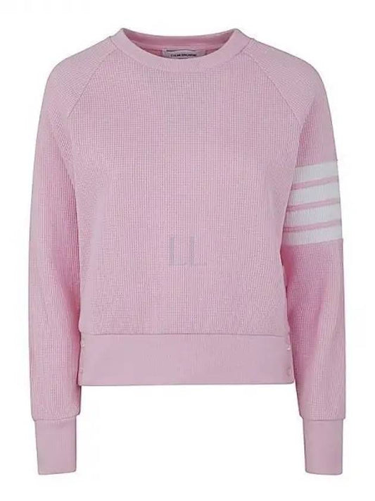Women's Diagonal Wappen Crew Neck Sweatshirt Pink - THOM BROWNE - BALAAN 2