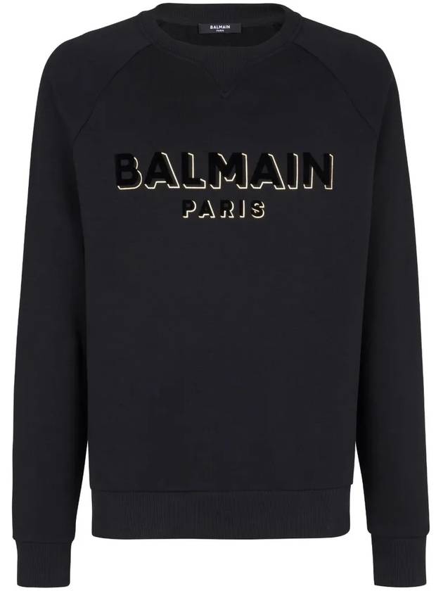 Crew neck logo sweatshirt black - BALMAIN - BALAAN 1