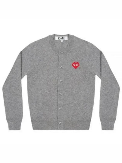 Invader Heart Wool Cardigan Grey - COMME DES GARCONS - BALAAN 2