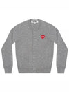 Invader Heart Wool Cardigan Grey - COMME DES GARCONS - BALAAN 2