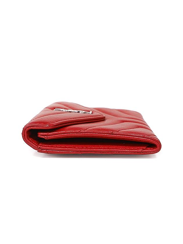 Saint Laurent 504668 Red Y Quilted Lulu Envelope Card Medium Wallet - SAINT LAURENT - BALAAN 6