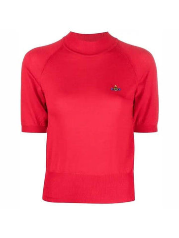 Women's Wool Silk Knit Top Red - VIVIENNE WESTWOOD - BALAAN.