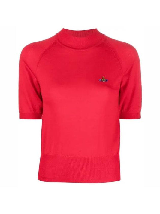 Women's Wool Silk Knit Top Red - VIVIENNE WESTWOOD - BALAAN.