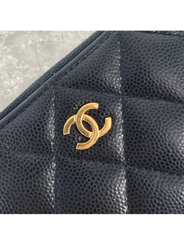 Zipper gold card wallet navy - CHANEL - BALAAN 3